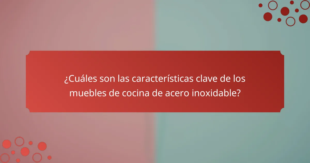 ¿Cuáles son las características clave de los muebles de cocina de acero inoxidable?