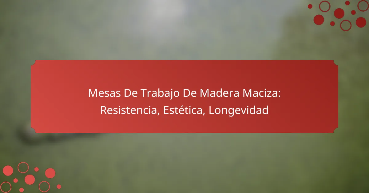 Mesas De Trabajo De Madera Maciza: Resistencia, Estética, Longevidad