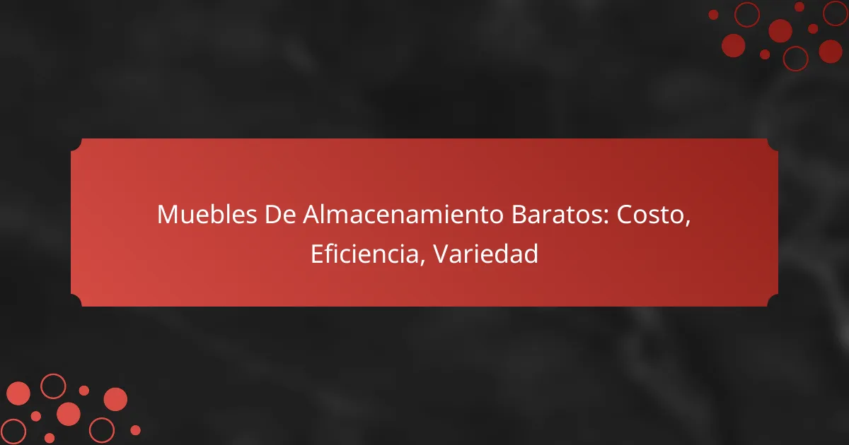 Muebles De Almacenamiento Baratos: Costo, Eficiencia, Variedad