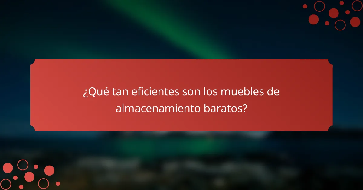 ¿Qué tan eficientes son los muebles de almacenamiento baratos?